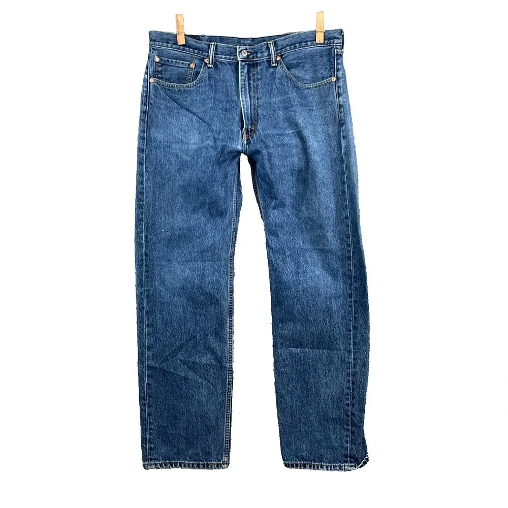Levi's 505 Jeans Mens 37x30.5* Blue Denim‎ Grunge Skate Academia Preppy Workwear
